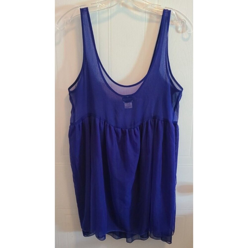 Intimately Free People Women's Sleeveless Oversized Sheer Babydoll Top Blue Sz S